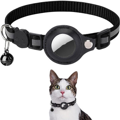 Adjustable Cat Collar w/ Protective AirTag (not included) Cover
